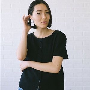 Tradlands Barcelona top in black gauze xxs